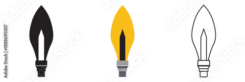 Light bulb icon. Simple light bulb icon symbolizing ideas, innovation, creativity, and solutions, isolated on white background for design and business concepts.
