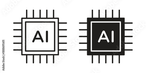 Ai Technology icon vector illustrations. vector glyph flat icons