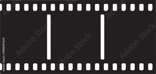 Film strip silhouette with abstract shapes and symbolic representation