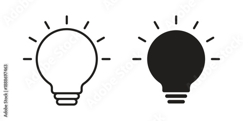Bulb icon vector illustrations. vector glyph flat icons
