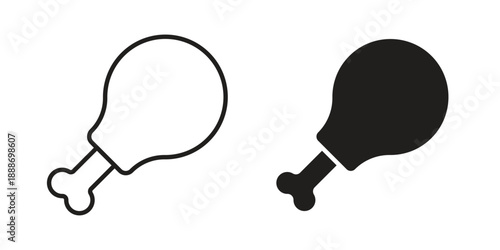 Chicken leg icon vector illustrations. vector glyph flat icons