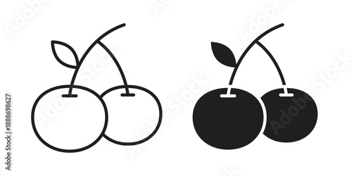 Cherry icon vector illustrations. vector glyph flat icons