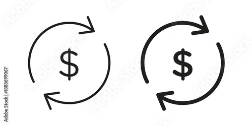 Circulation of money icon vector illustrations. vector glyph flat icons