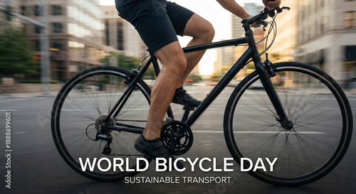 Dynamic Cycling Motion Representing World Bicycle Day