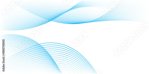 Smooth stylish blue wave background, Abstract white wavy glowing lines on a blue background. Futuristic digital high-technology pattern. Health Care concept. Vector illustration