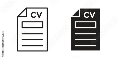 Curriculum vitae signs vector illustrations. vector glyph flat icons