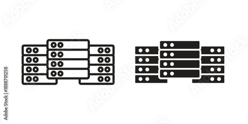 Data center icon vector illustrations. vector glyph flat icons