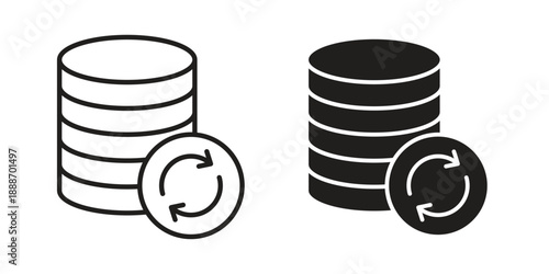 Data processing icon vector illustrations. vector glyph flat icons