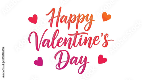 A vibrant and affectionate happy valentine s day greeting with stylized cursive lettering and heart accents