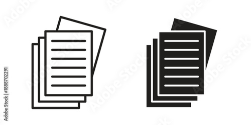 Document papers pile icon vector illustrations. vector glyph flat icons