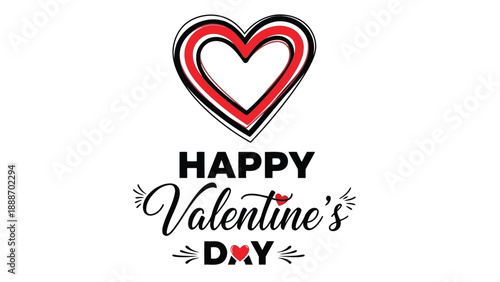 A stylized heart illustration with the text happy valentine s day is prominently displayed