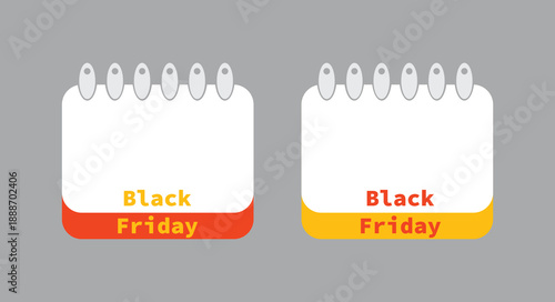 Black Friday calendar icons in modern orange and yellow design