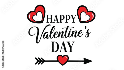 A charming valentine s day graphic featuring hearts calligraphy and an arrow design visually appealing