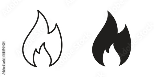 Fire flame icon vector illustrations. vector glyph flat icons