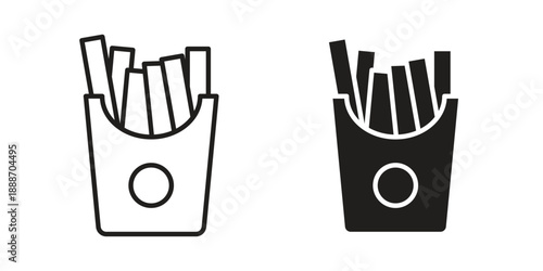 French fries icon vector illustrations. vector glyph flat icons