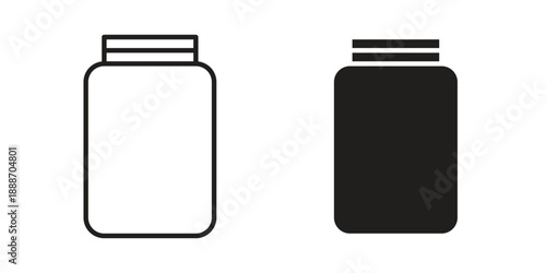 Glass jar icon vector illustrations. vector glyph flat icons