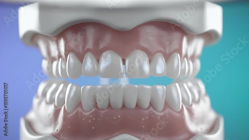 Wallpaper Mural Dental Model Demonstrating Healthy Teeth and Gums Against Gradient Blue Background for Educational Purposes and Dental Torontodigital.ca