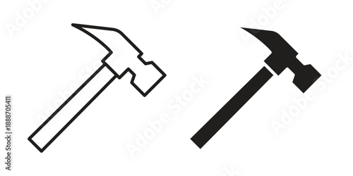 Hammer icon vector illustrations. vector glyph flat icons