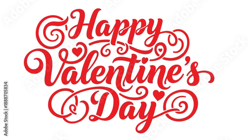 A beautifully designed red calligraphy script conveying a heartfelt happy valentine s day message