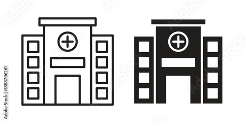 Hospital icon vector illustrations. vector glyph flat icons