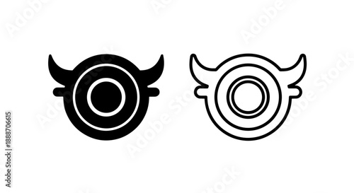 Bullseye icons with horns, solid and outline styles, suggesting aggressive goals or a zodiac sign