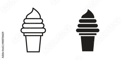 Ice cream icon vector illustrations. vector glyph flat icons