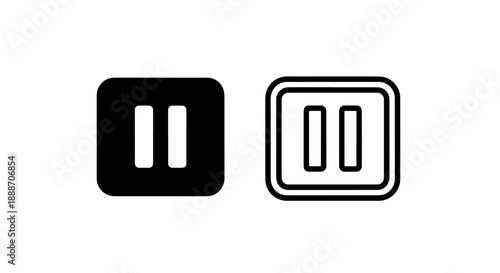 Solid and outline pause symbols, perfect for website controls, video players, and application interfaces.