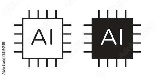 Intelligent system icon vector illustrations. vector glyph flat icons