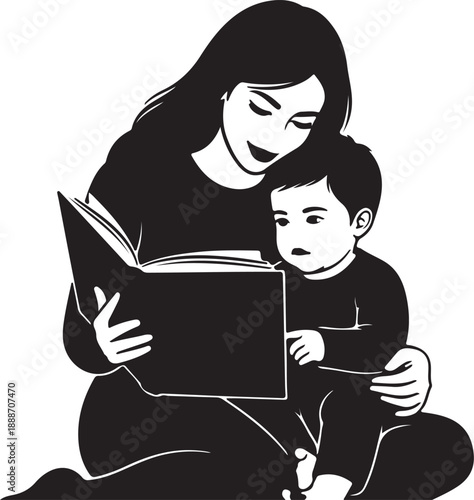 Bangladeshi People Holding Protest Banners with Bengali Script in Front of Shaheed Minar Celebrating International Mother Language Day and the Historic Language Movement of 1952 Silhouette Art.