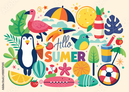 Welcome to a vibrant summer celebration Vector