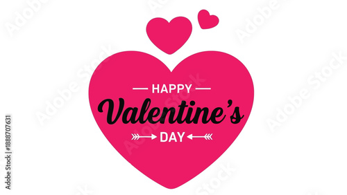 Wallpaper Mural A vibrant pink valentine s day graphic with hearts and decorative text conveys love and affection Torontodigital.ca