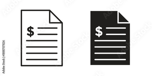 Invoice icon vector illustrations. vector glyph flat icons
