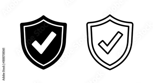 Free Download Shield Checkmark Icon Set: Solid and Outline Variations - GFXLoad