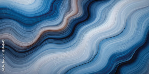 A seamless 3d illustration of soft flowing blue liquid waves creates an abstract silk texture with a wavy motion design for a light water backdrop