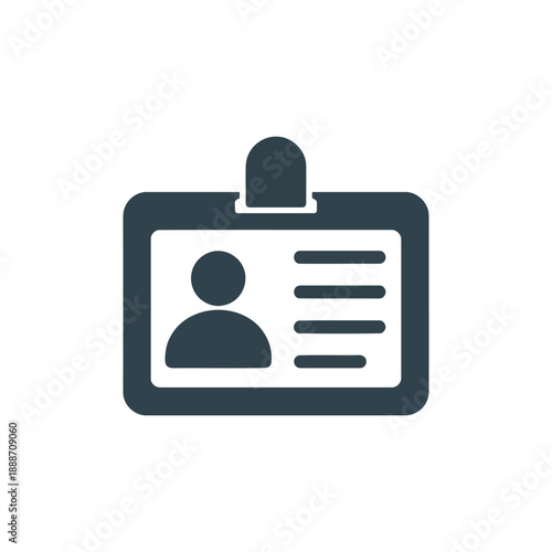 Id card icon vector graphic representing identification, access badge, or employee profile symbol