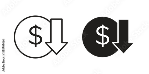 Lower cost icon vector illustrations. vector glyph flat icons