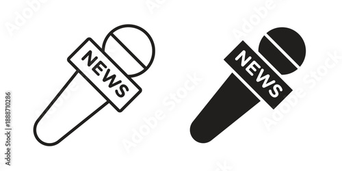 Microphone press icon vector illustrations. vector glyph flat icons