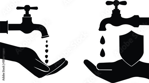 water conservation tips save water resources protect water supply faucet hand drop