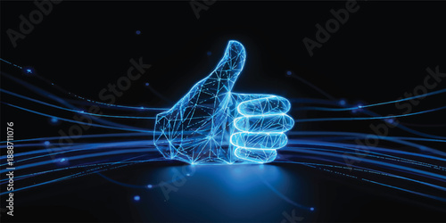 Futuristic digital network wallpaper featuring an abstract blue glowing background with alpha channel and flowing energy light elements for a high-tech science concept illustration