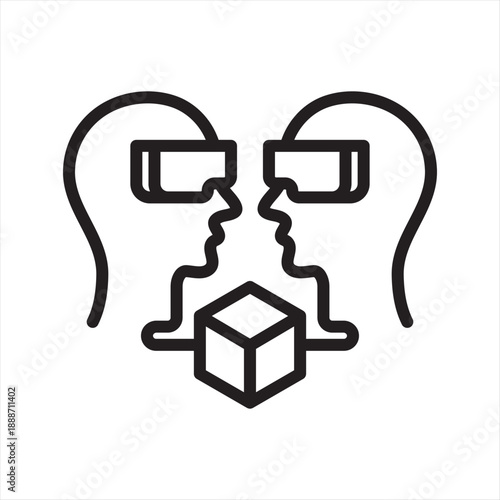 Metaverse Marketplace simple line icon