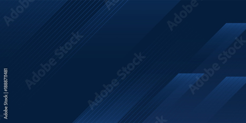Dark blue modern light presentation background with abstract geometric decoration. eps 10