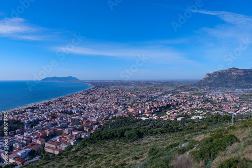 Panoramic view of Terracina, a tourist town in Lazio, Italy.