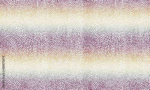 Seamless abstract geometric pattern. Ethnic tribal style with colorful small dots on overlay white background. Decorative mosaic. Vector illustration.