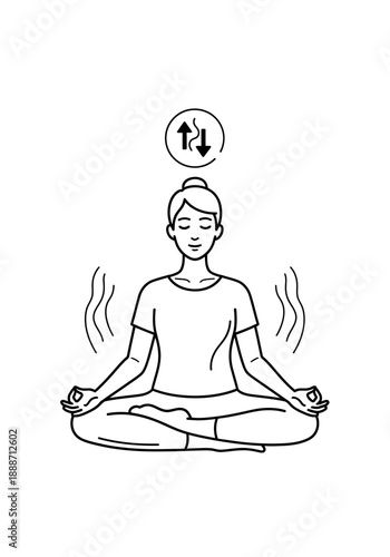 Mindfulness and Breathing Daily Routine Illustration