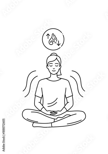 Mindfulness and Breathing Daily Routine Illustration