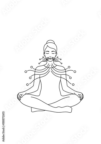 Mindfulness and Breathing Daily Routine Illustration