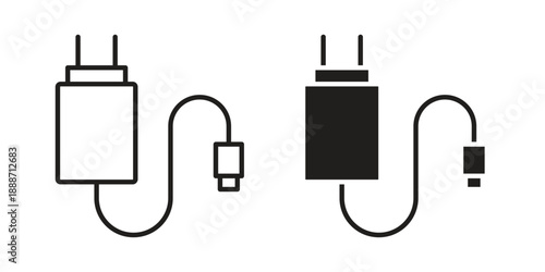 Phone charger icon vector illustrations. vector glyph flat icons