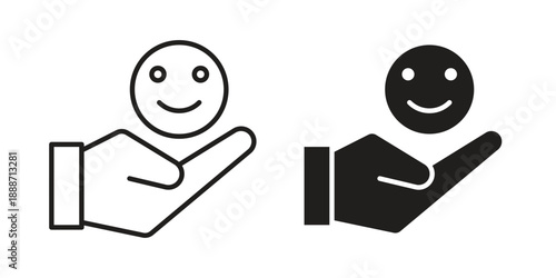 Positive emotion icon vector illustrations. vector glyph flat icons