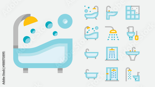 Preview and design presentation symbols set