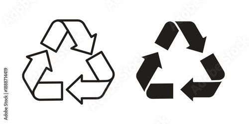 Recycle icon vector illustrations. vector glyph flat icons